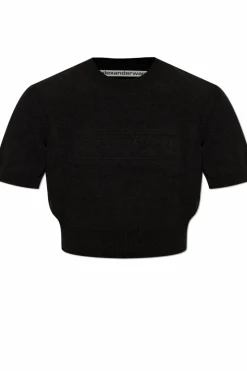 Alexander Wang CZARNY Top z logo