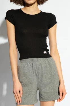 Alexander Wang CZARNY T-shirt z logo