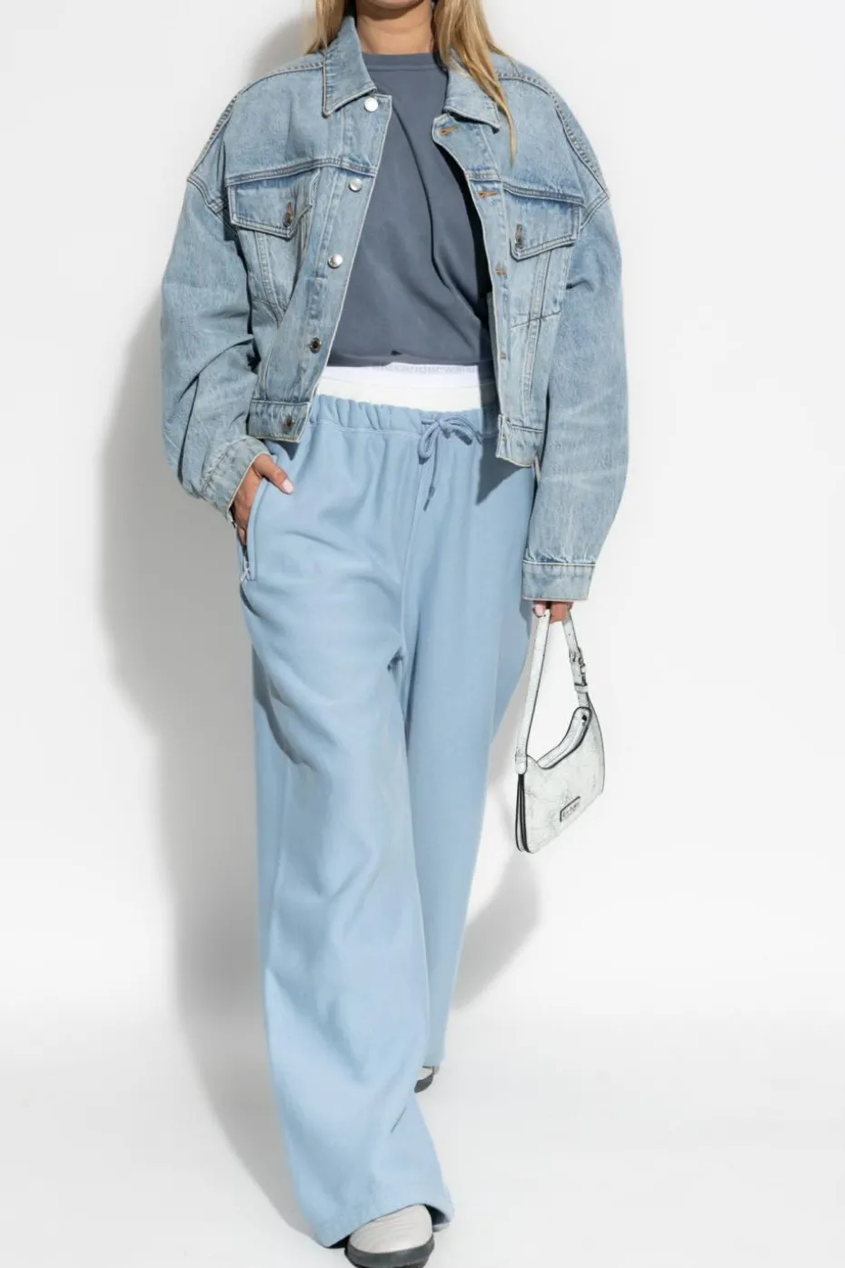 Alexander Wang jasnoniebieski Jeansowa kurtka o luźnym kroju