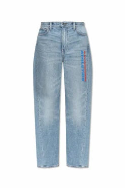 Alexander Wang NIEBIESKI Jeansy z nadrukowanym logo