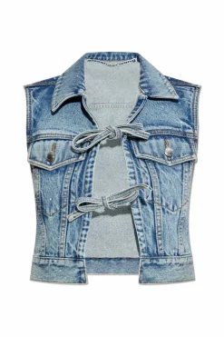 Alexander Wang NIEBIESKI Kamizelka jeansowa