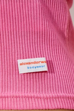 Alexander Wang RÓŻOWY Top bieliźniany z krótkimi rękawami