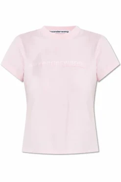 Alexander Wang RÓŻOWY T-shirt z nadrukowanym logo