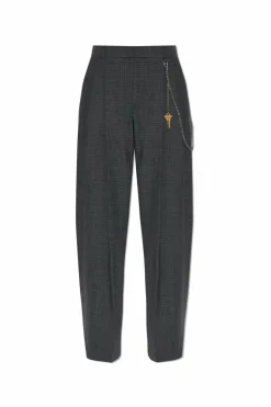 Alexander Wang SZARY Spodnie ze wzorem w kratę
