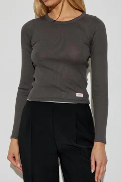Alexander Wang SZARY Top bieliźniany z długimi rękawami