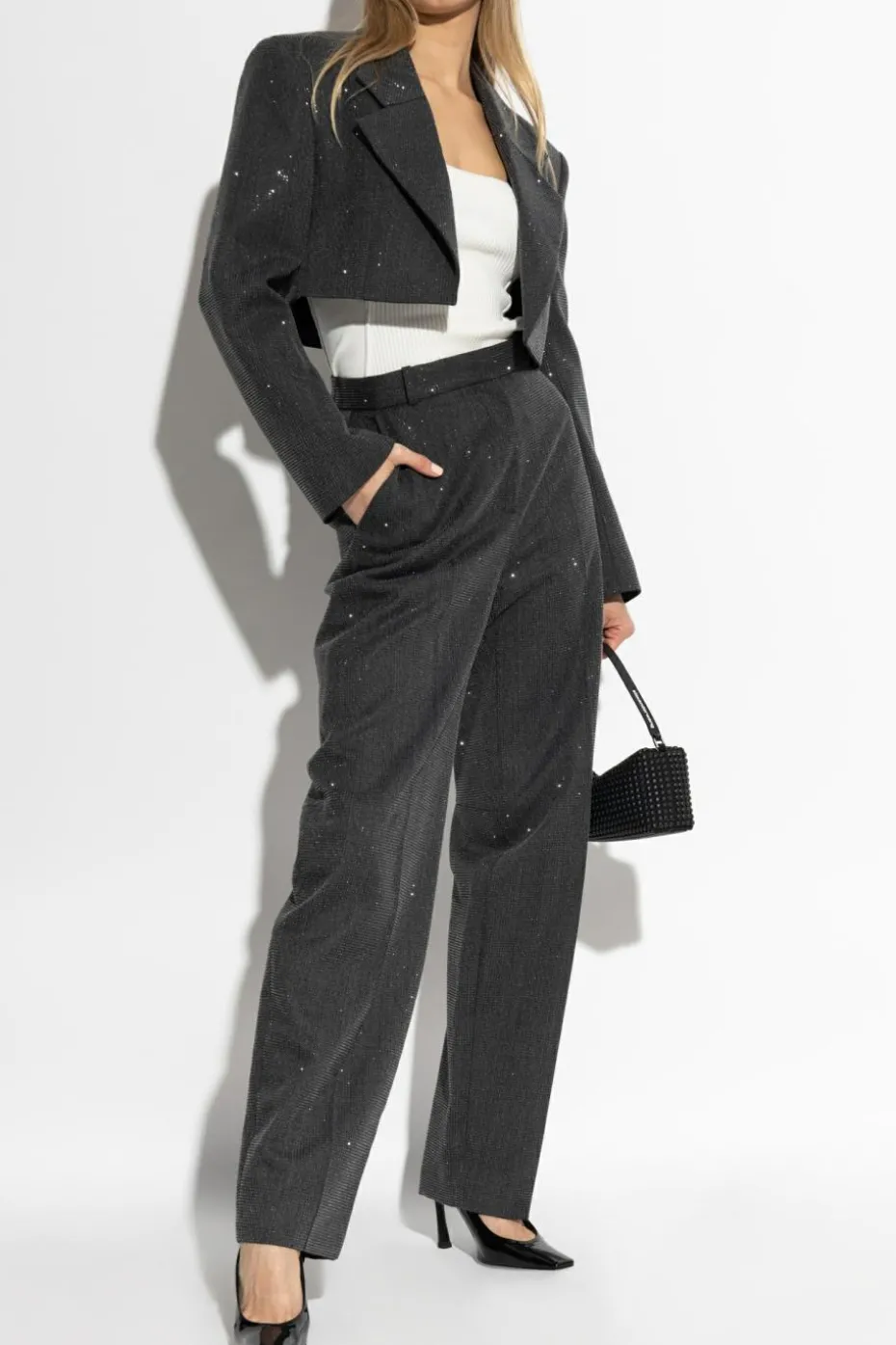 Alexander Wang SZARY Wełniana marynarka