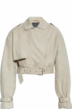 AllSaints beżowy Skórzana kurtka