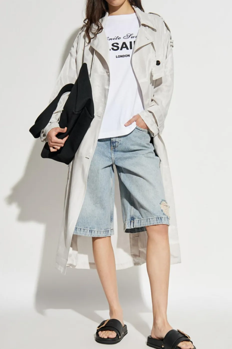 AllSaints BIAŁY Płaszcz `Linnie`