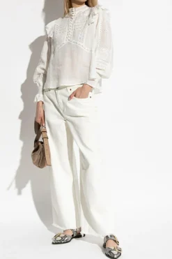 AllSaints BIAŁY Top `Heather`