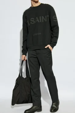 AllSaints CZARNY Bluza z logo `Biggy`