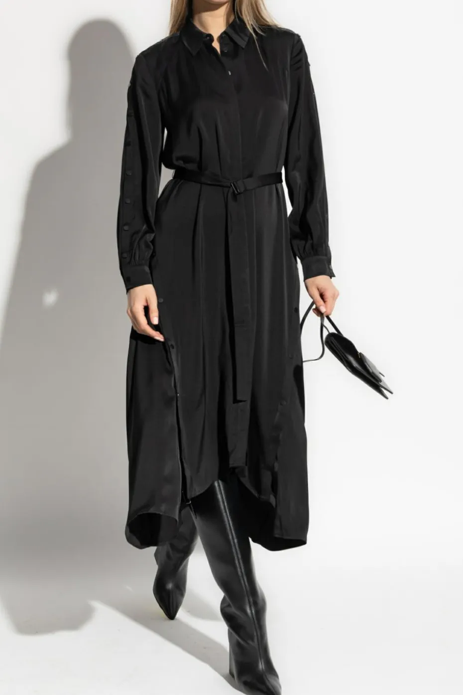 AllSaints CZARNY Koszulowa sukienka `Lexi`