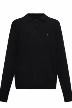 AllSaints CZARNY Polo `Statten`