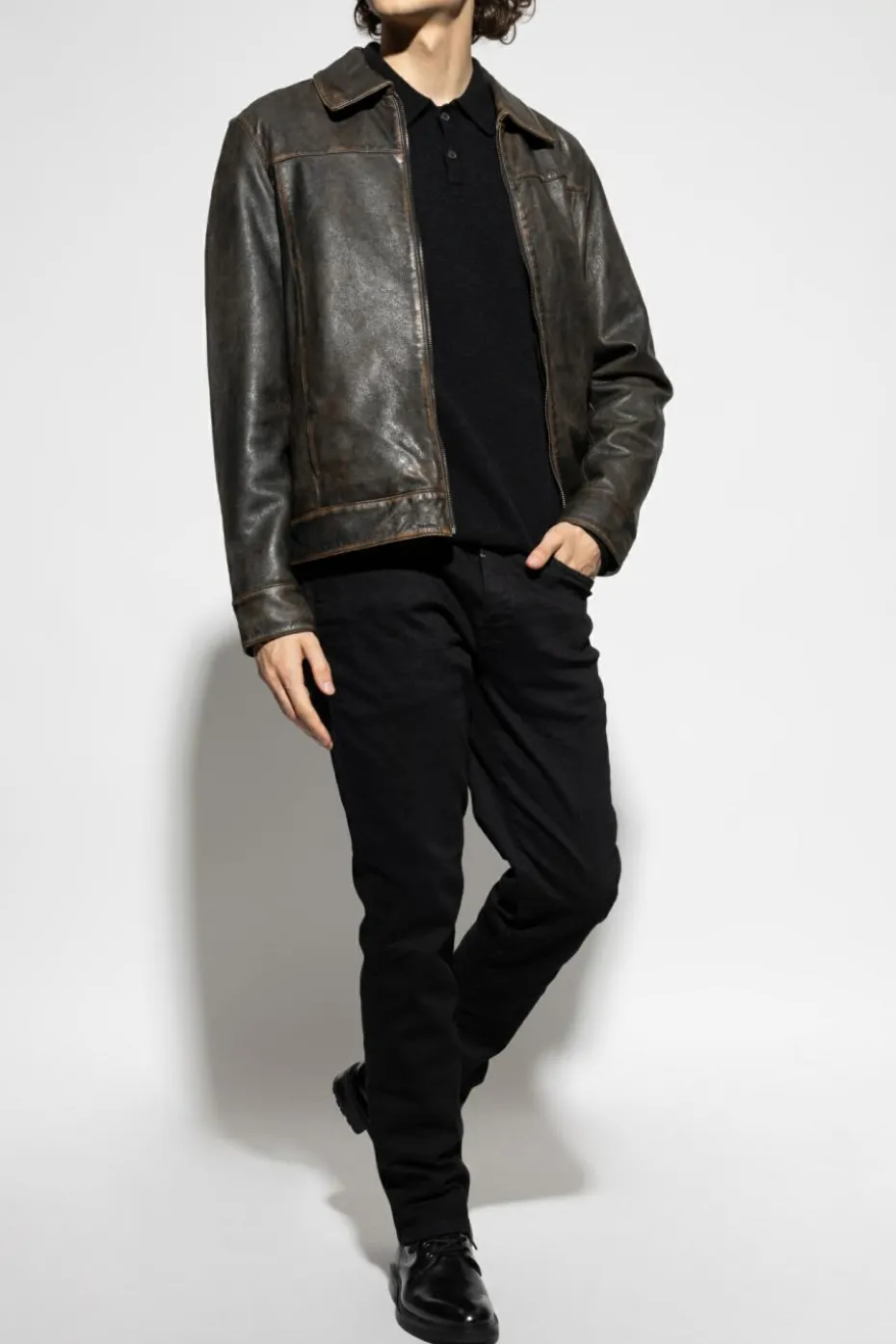 AllSaints CZARNY Polo `Statten`