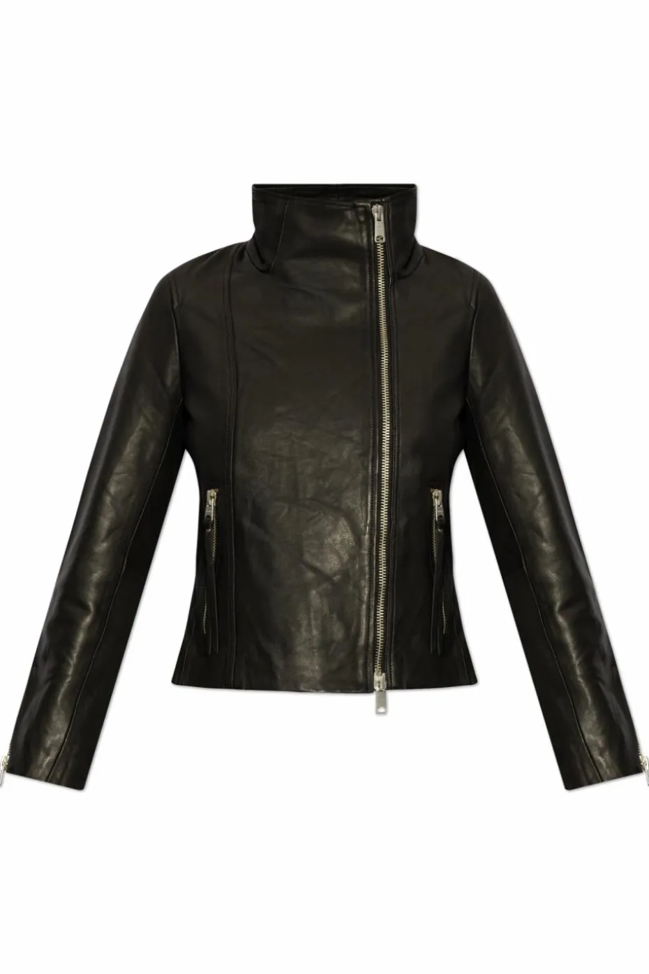 AllSaints CZARNY Skórzana kurtka `Ellisa`