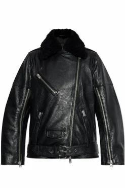 AllSaints CZARNY Skórzana kurtka `Vendra`