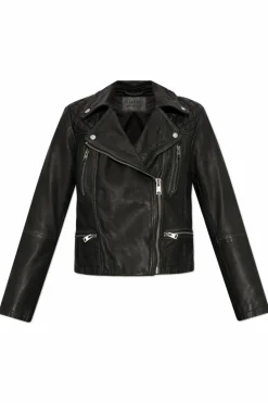 AllSaints CZARNY Skórzana kurtka `Cargo`