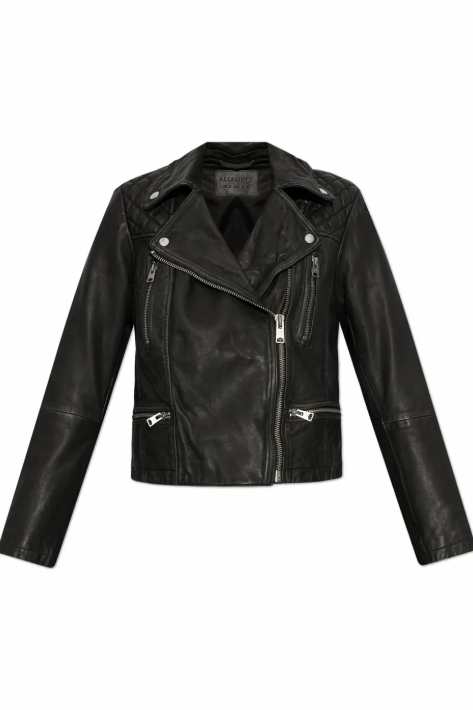 AllSaints CZARNY Skórzana kurtka `Cargo`