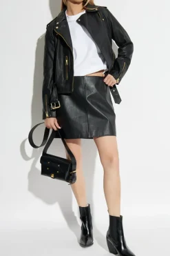 AllSaints CZARNY Skórzana kurtka `Balfern`