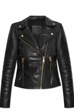 AllSaints CZARNY Skórzana kurtka `Dalby`