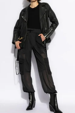 AllSaints CZARNY Skórzana kurtka ‘Billie’
