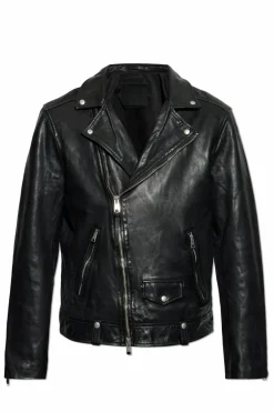 AllSaints CZARNY Skórzana kurtka `Milo`