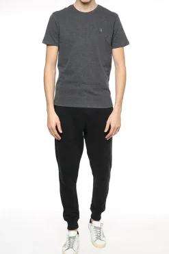 AllSaints CZARNY Spodnie dresowe z wyszytym logo 'Raven'