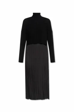 AllSaints CZARNY Sukienka ze swetrem `Vittoria`