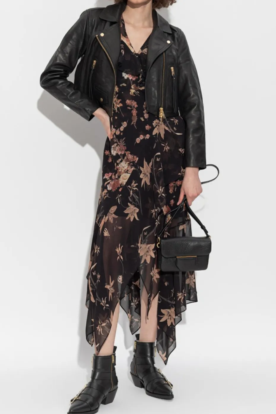 AllSaints CZARNY Sukienka `Fresca`