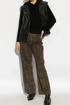 AllSaints CZARNY Sweter `Ines` z kapturem
