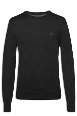 AllSaints CZARNY Sweter z wyszytym logo 'Mode'