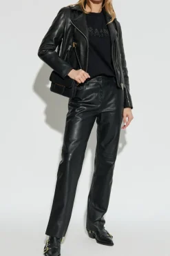 AllSaints CZARNY T-shirt `Amelie`