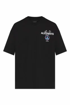 AllSaints CZARNY T-shirt `Reincarnate’