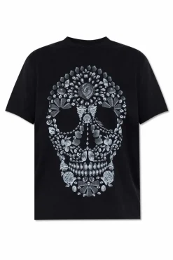 AllSaints CZARNY T-shirt `Shkull`