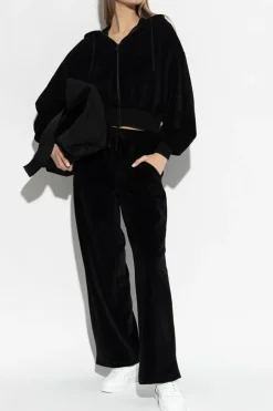 AllSaints CZARNY Welurowe spodnie dresowe `Vin`