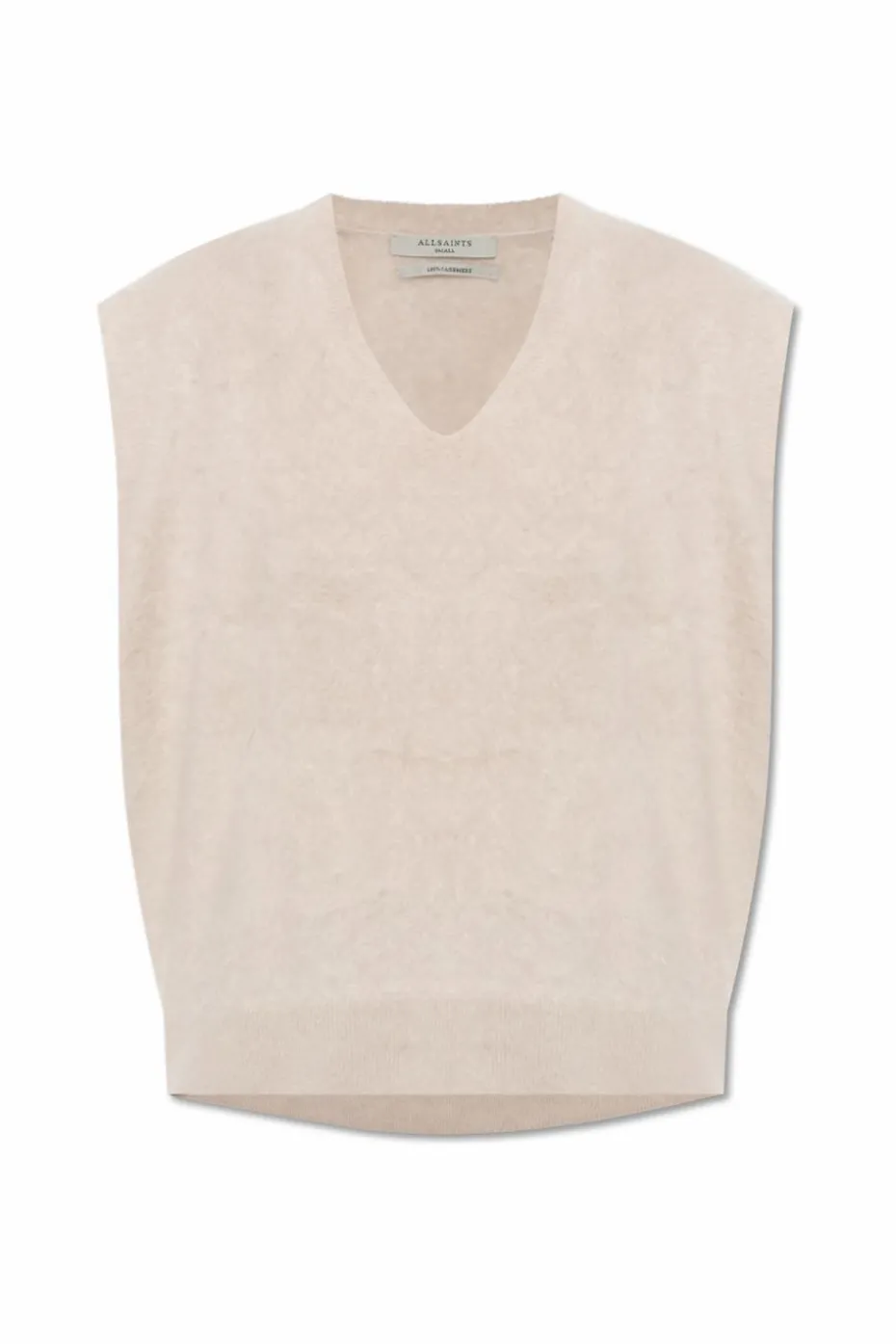 AllSaints kremowy Kaszmirowa kamizelka `Rebel`
