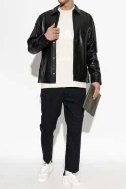 AllSaints kremowy T-shirt `Biggy`