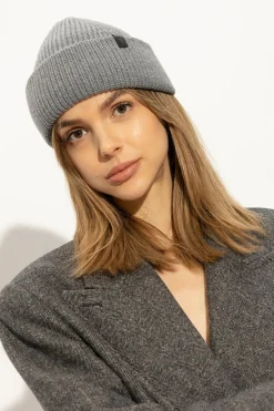 AllSaints SZARY Czapka z logo