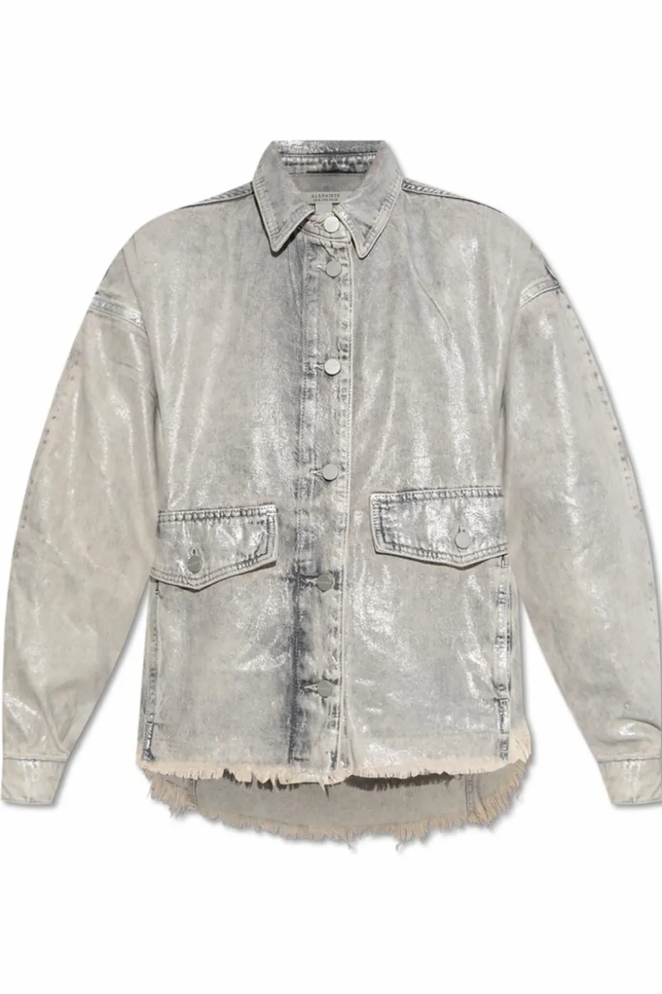 AllSaints SZARY Jeansowa kurtka `Hettie`
