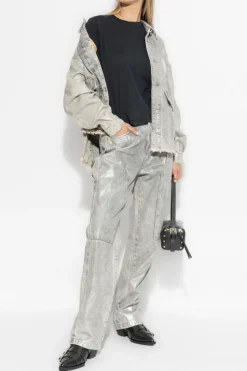 AllSaints SZARY Jeansowa kurtka `Hettie`