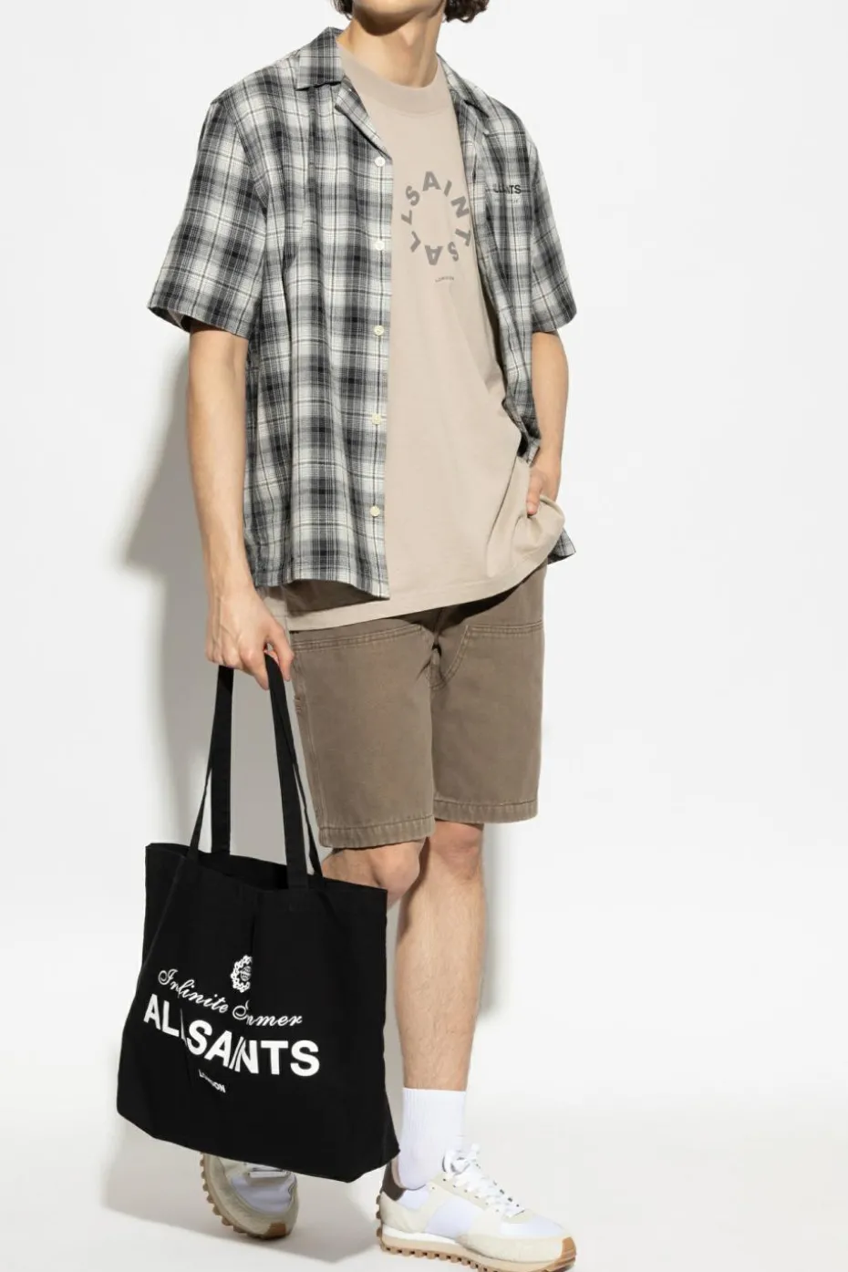 AllSaints SZARY Koszula `Undermono`