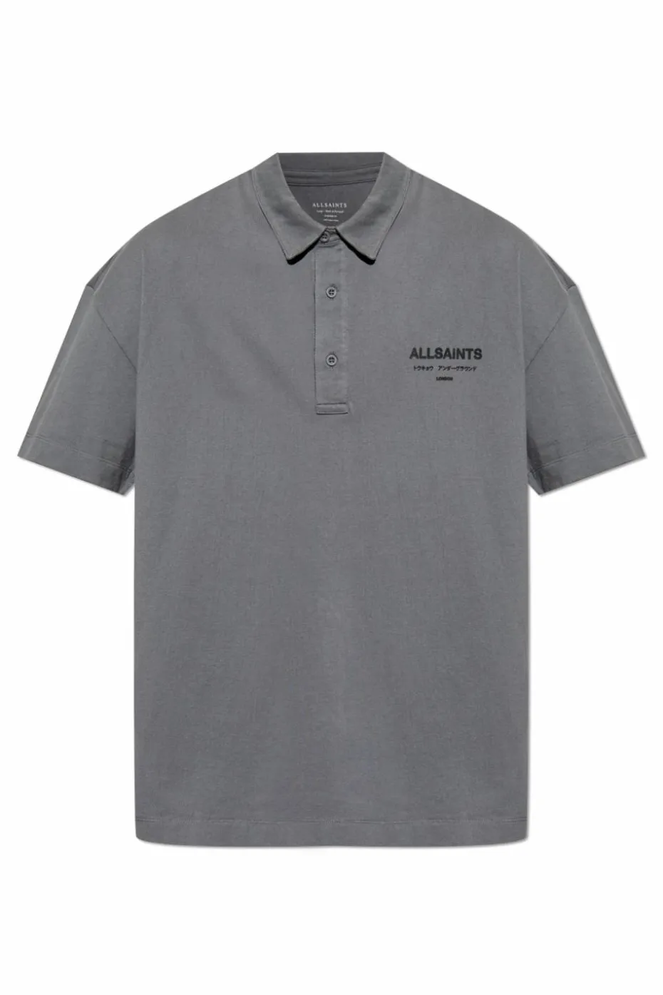 AllSaints SZARY Polo `Xander`