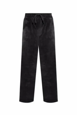AllSaints SZARY Spodnie `Draven` z lampasami