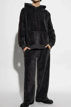 AllSaints SZARY Spodnie `Draven` z lampasami