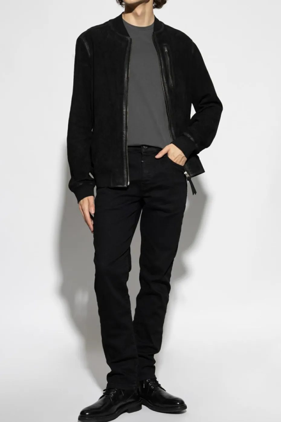 AllSaints SZARY T-shirt `Brace`