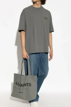 AllSaints SZARY T-shirt `Xander`