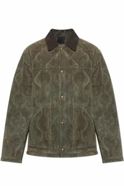AllSaints ZIELONY Zamszowa kurtka `Dakota`