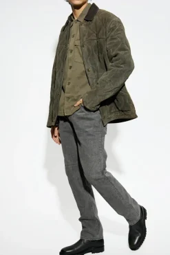 AllSaints ZIELONY Zamszowa kurtka `Dakota`