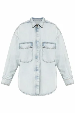 American Vintage jasnoniebieski Jeansowa koszula typu `oversize`