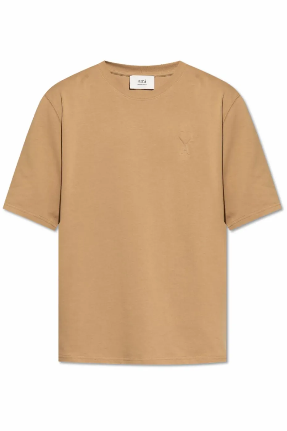 Ami Alexandre Mattiussi beżowy T-shirt z logo