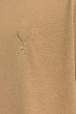 Ami Alexandre Mattiussi beżowy T-shirt z logo